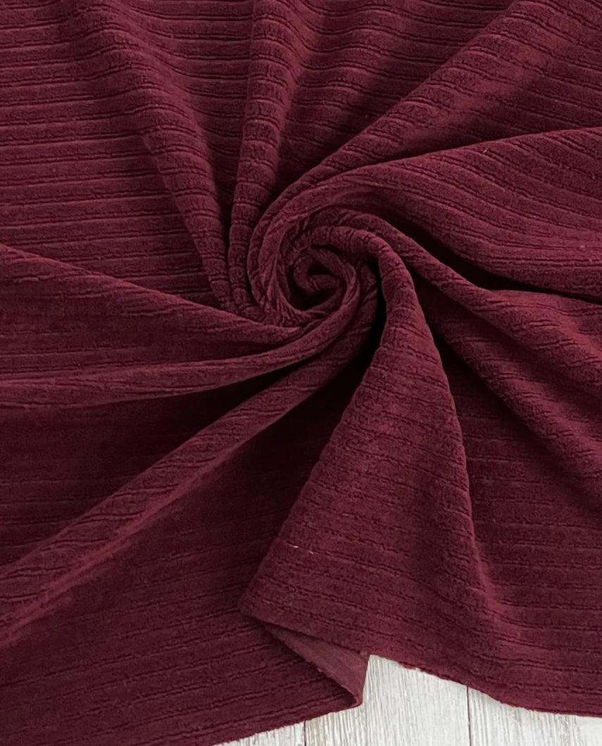 BURGUNDY Corduroy rib twirl Skirt