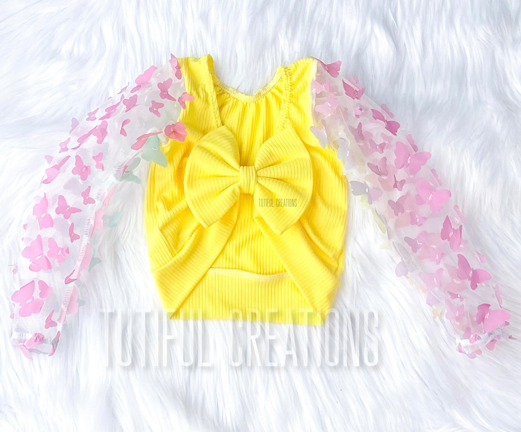 Rib Knit Bow back (Choose Color and Finish)